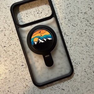 Black Phone Case with Mountain Design 17 Pro Max